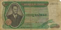 p20a from Zaire: 5 Zaires from 1972