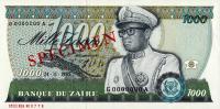 p31s from Zaire: 1000 Zaires from 1985