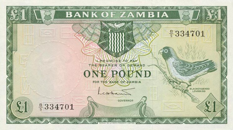 Front of Zambia p2a: 1 Pound from 1964