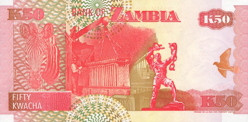 Back of Zambia p37d: 50 Kwacha from 2003