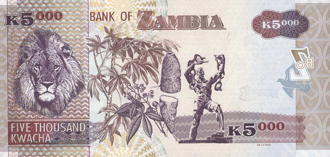 Back of Zambia p45b: 5000 Kwacha from 2005