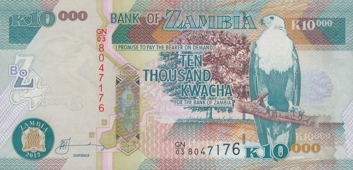 Front of Zambia p46h: 10000 Kwacha from 2012