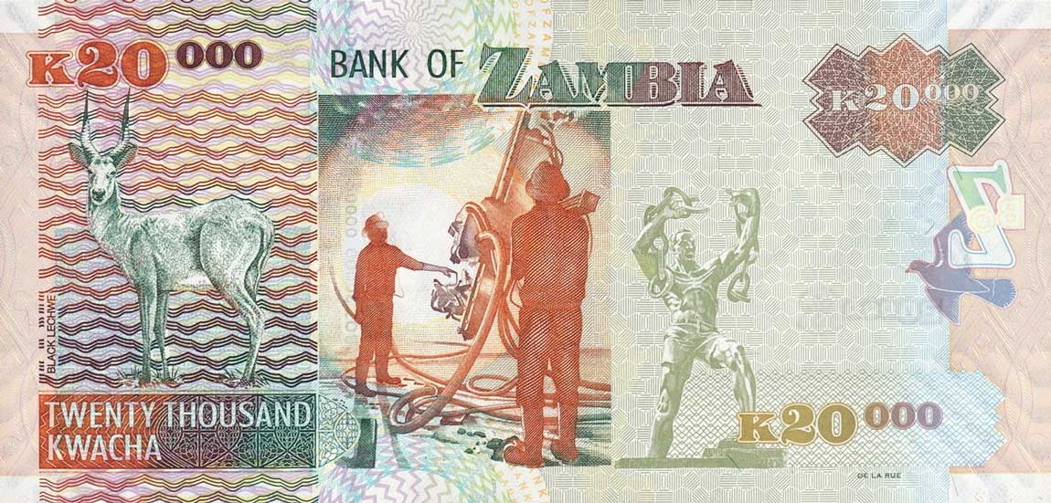 Back of Zambia p47a: 20000 Kwacha from 2003