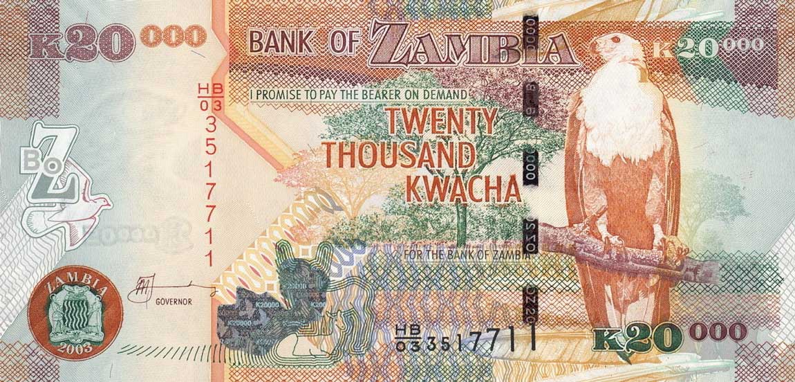 Front of Zambia p47a: 20000 Kwacha from 2003