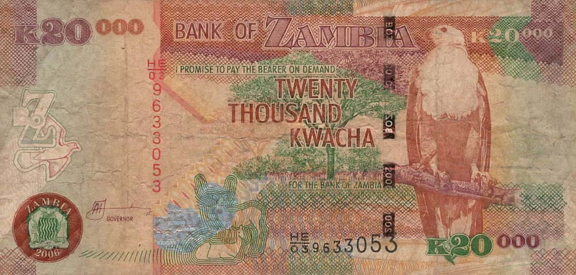 Front of Zambia p47c: 20000 Kwacha from 2006