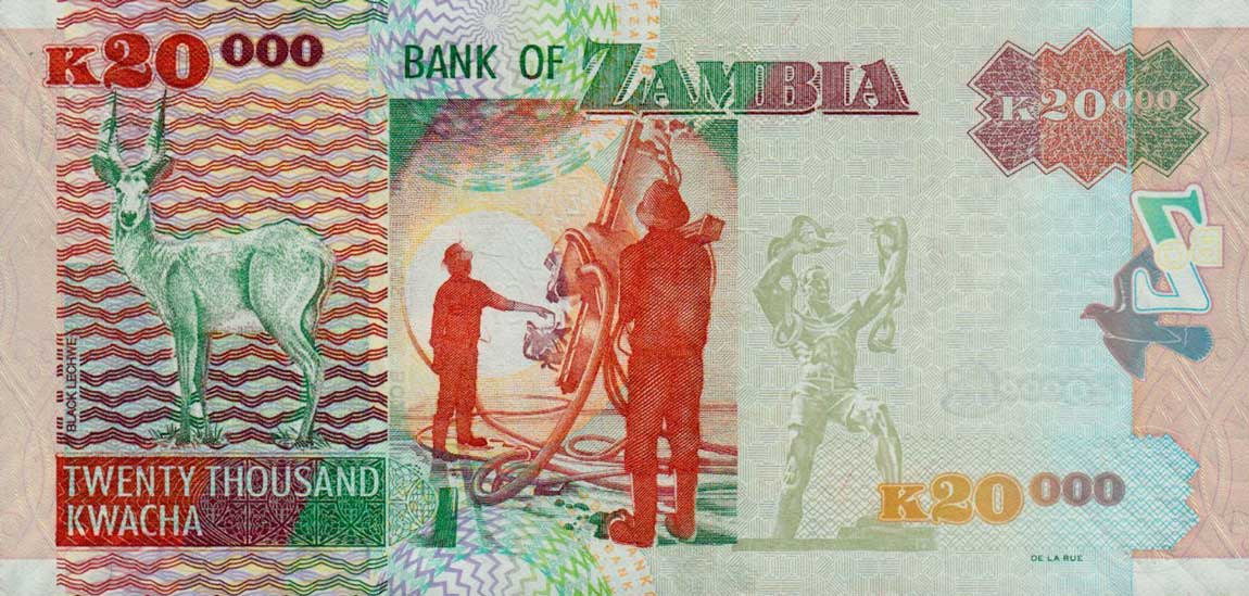 Back of Zambia p47e: 20000 Kwacha from 2009