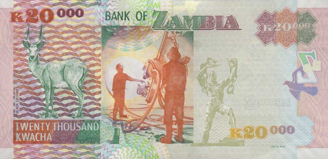 Back of Zambia p47f: 20000 Kwacha from 2010