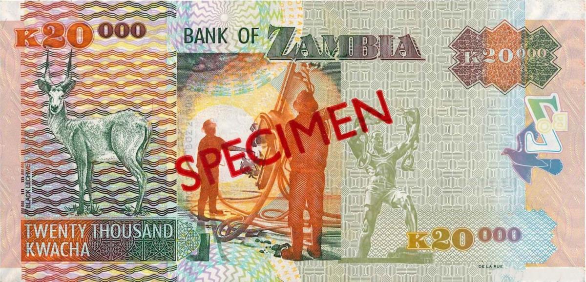 Back of Zambia p47s: 20000 Kwacha from 2003