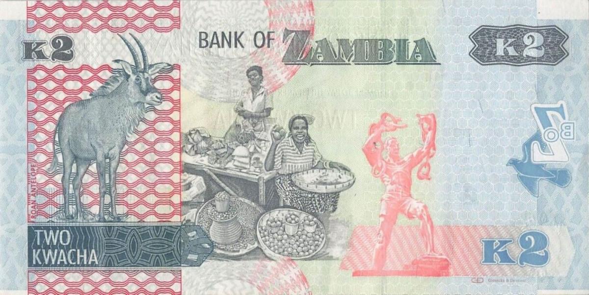 Back of Zambia p49b: 2 Kwacha from 2013