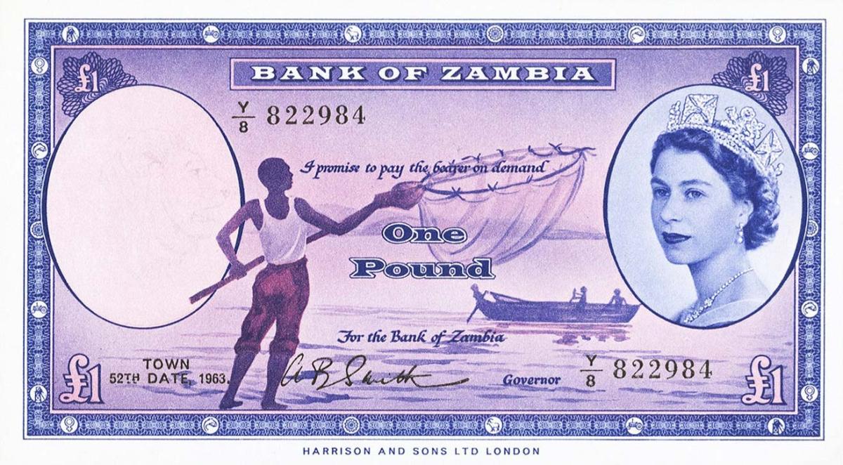 Front of Zambia pA1: 1 Pound from 1963