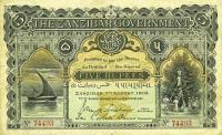 p2 from Zanzibar: 5 Rupees from 1908