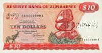 Gallery image for Zimbabwe p3s: 10 Dollars