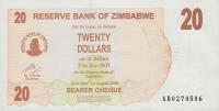 Gallery image for Zimbabwe p40: 20 Dollars from 2006