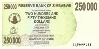 Gallery image for Zimbabwe p50: 250000 Dollars