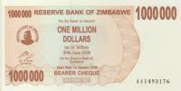 Gallery image for Zimbabwe p53: 1000000 Dollars