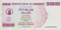 Gallery image for Zimbabwe p57: 50000000 Dollars