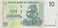 Gallery image for Zimbabwe p67: 10 Dollars from 2007