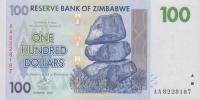 p69a from Zimbabwe: 100 Dollars from 2007