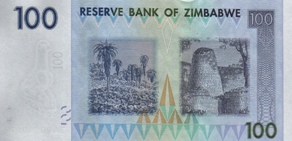 Back of Zimbabwe p69r: 100 Dollars from 2007