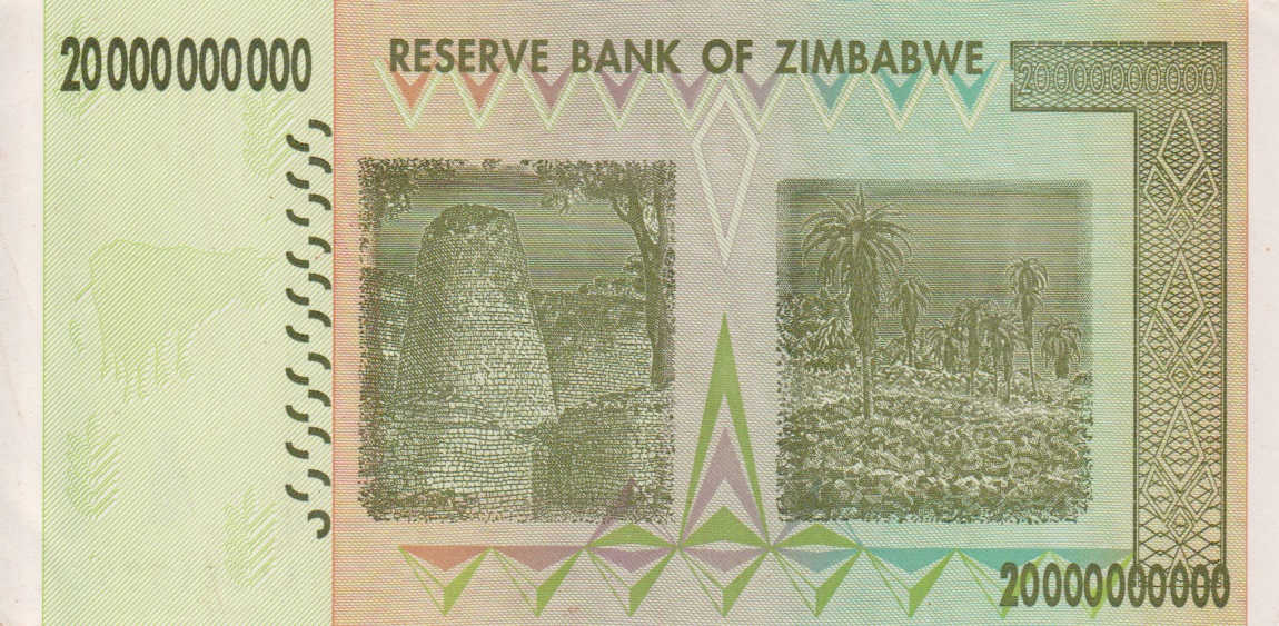 Back of Zimbabwe p86: 20000000000 Dollars from 2008