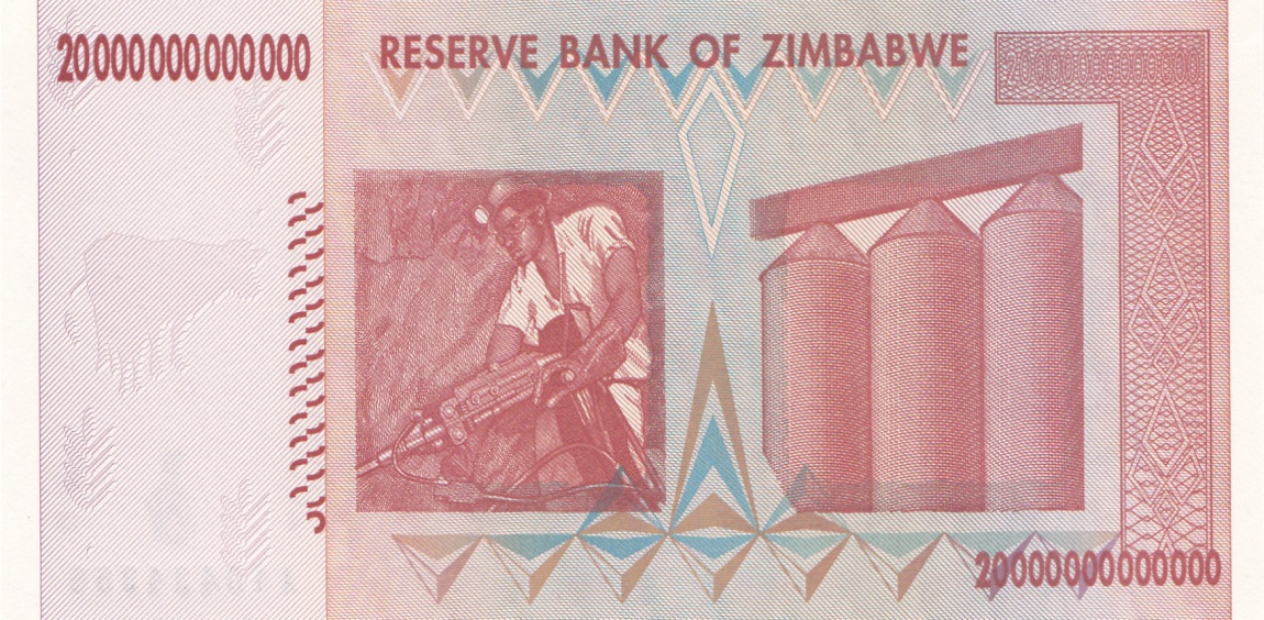 Back of Zimbabwe p89a: 20000000000000 Dollars from 2008