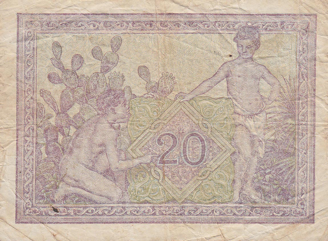 Back of Algeria p92b: 20 Francs from 1944