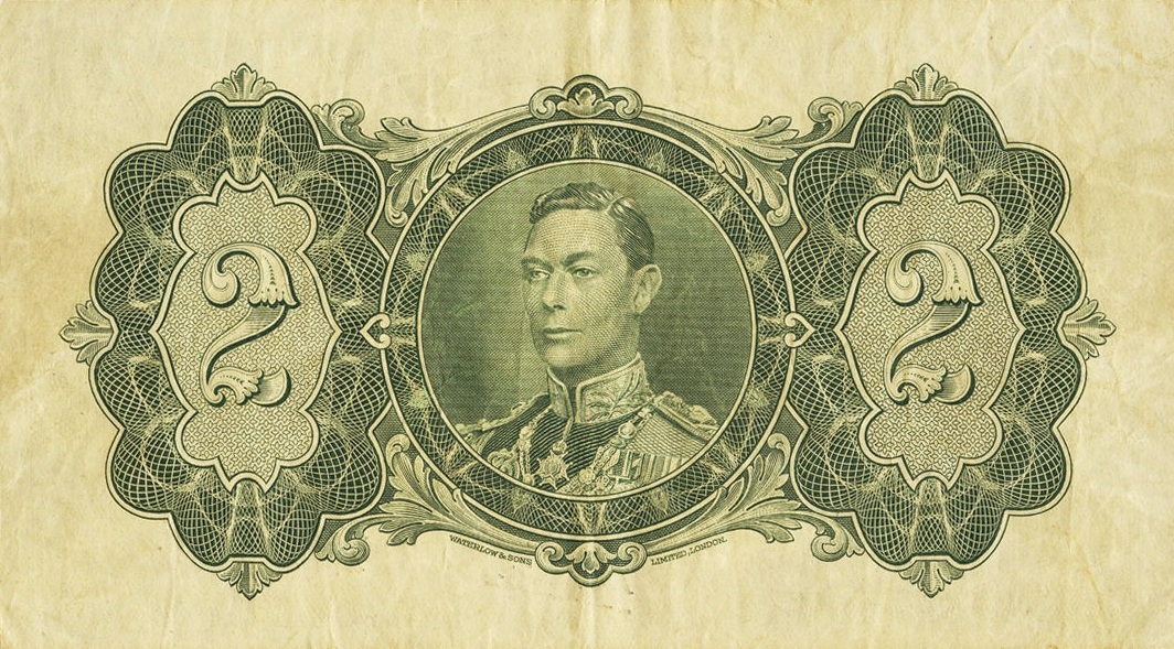 Back of British Guiana p13c: 2 Dollars from 1942