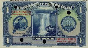 p12ct from British Guiana: 1 Dollar from 1937