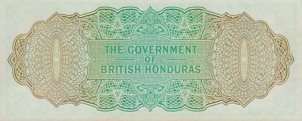 Back of British Honduras p28c: 1 Dollar from 1970
