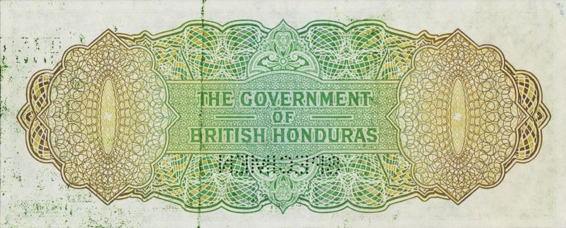 Back of British Honduras p28s: 1 Dollar from 1953