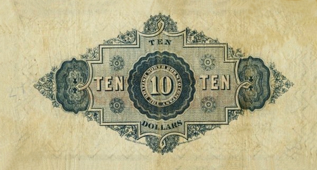 Back of British North Borneo p5b: 10 Dollars from 1920