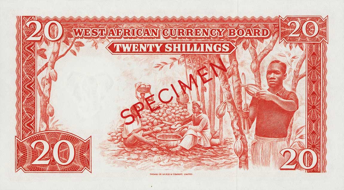 Back of British West Africa p12s: 20 Shillings from 1962