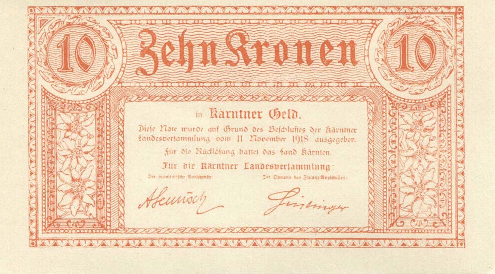 Front of Austrian States pS102: 10 Krone from 1918