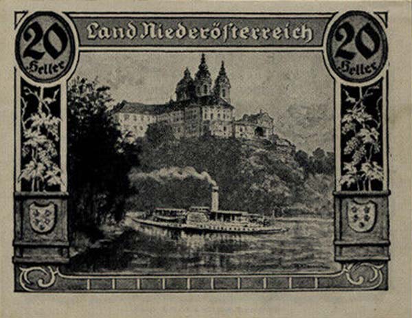 Front of Austrian States pS110a: 20 Heller from 1920