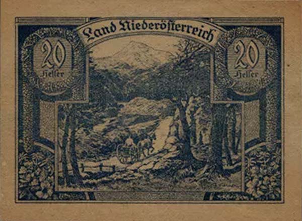 Back of Austrian States pS113a: 20 Heller from 1920