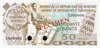 p28s from Burundi: 50 Francs from 1977