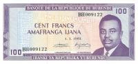 p29b from Burundi: 100 Francs from 1981