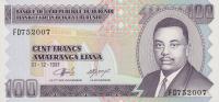 p37a from Burundi: 100 Francs from 1993