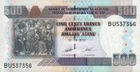 p45c from Burundi: 500 Francs from 2013