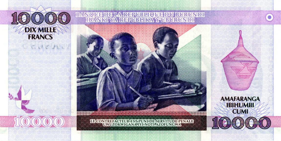 Back of Burundi p49a: 10000 Francs from 2009