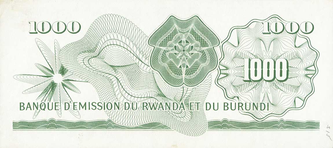 Back of Burundi p7: 1000 Francs from 1964