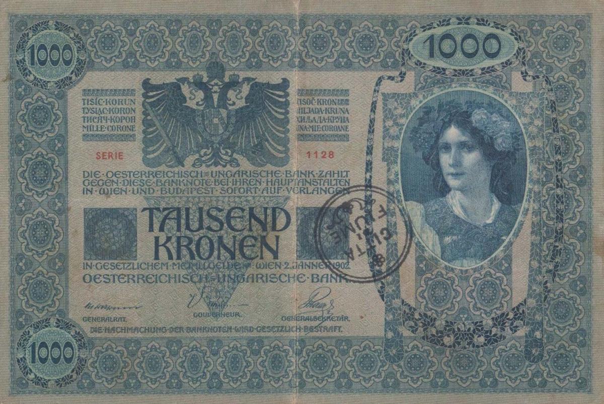 Front of Fiume pS116a: 1000 Krone from 1920