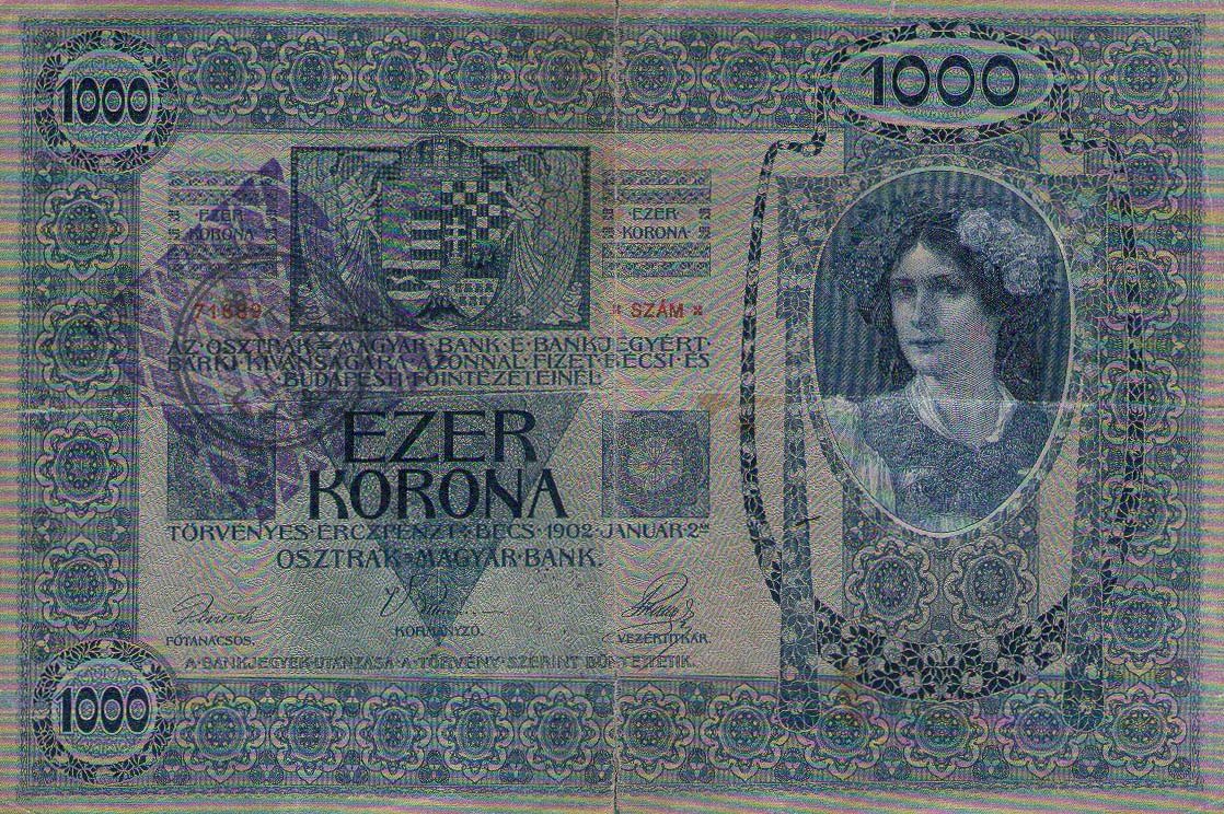 Front of Fiume pS116b: 1000 Krone from 1920