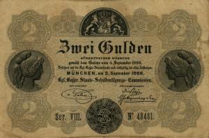 pS151 from German States: 2 Gulden from 1866