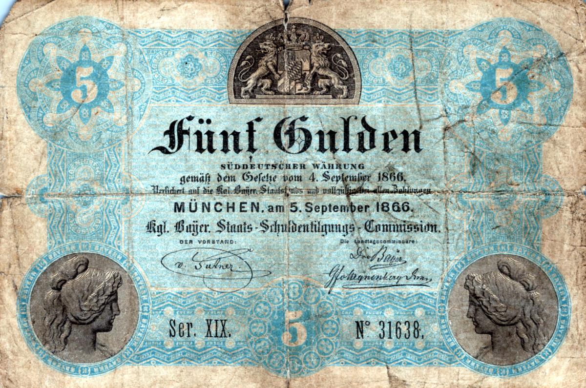 Front of German States pS152: 5 Gulden from 1866