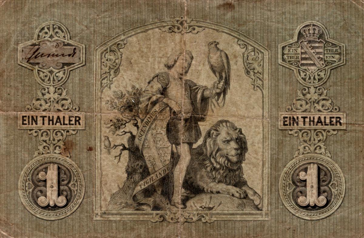 Back of German States pS720: 1 Thaler from 1870