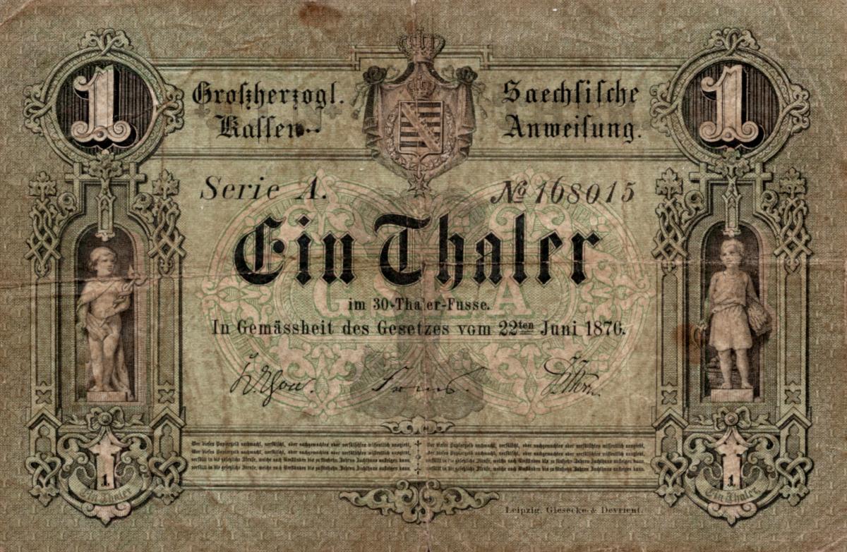 Front of German States pS720: 1 Thaler from 1870