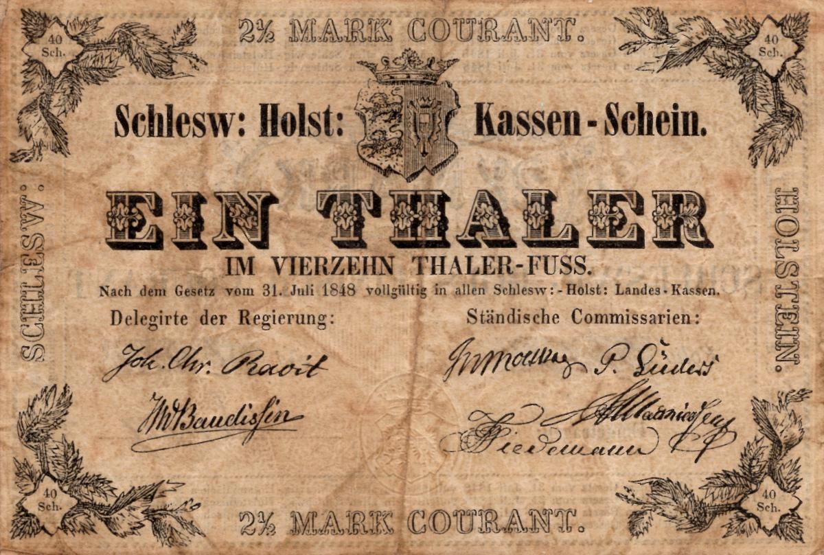 Front of German States pS771: 1 Thaler from 1848