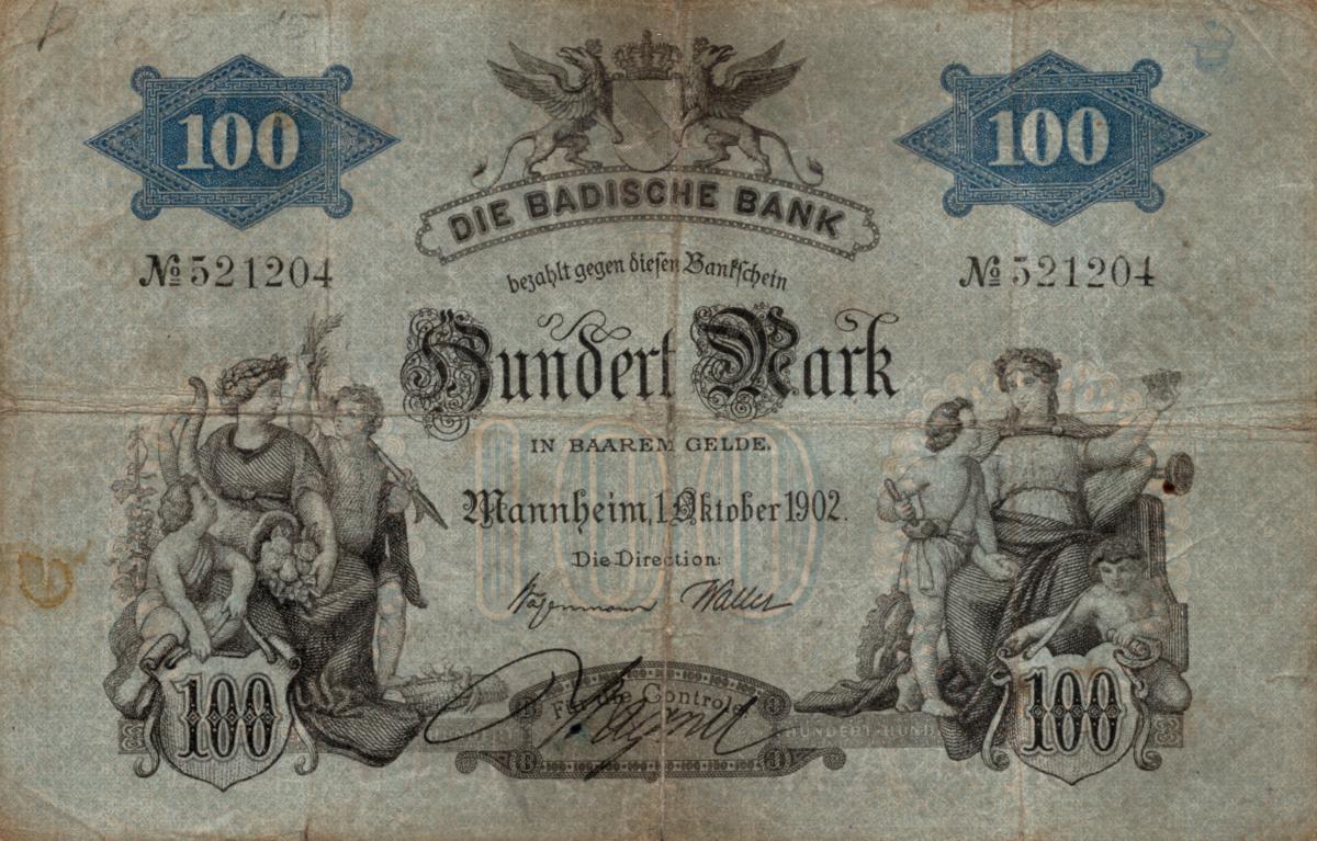 Front of German States pS905: 100 Mark from 1902