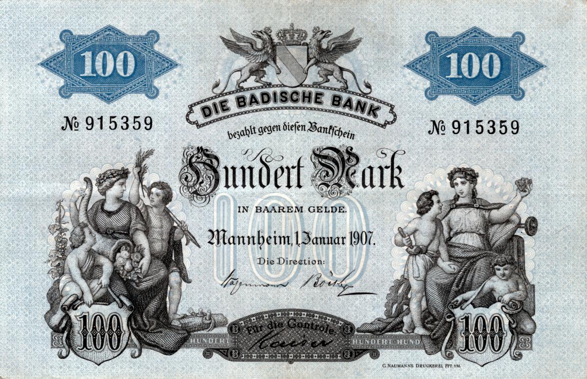 Front of German States pS906a: 100 Mark from 1907